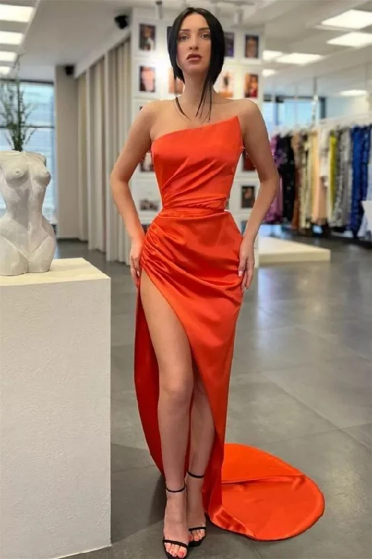 women's beach dressesMermaid High Split Strapless Asymmetrical Floor-length Sleeveless Prom Dress Y122 women's beach dressesMermaid High Split Strapless Asymmetrical Floor-length Sleeveless Prom Dress Y122