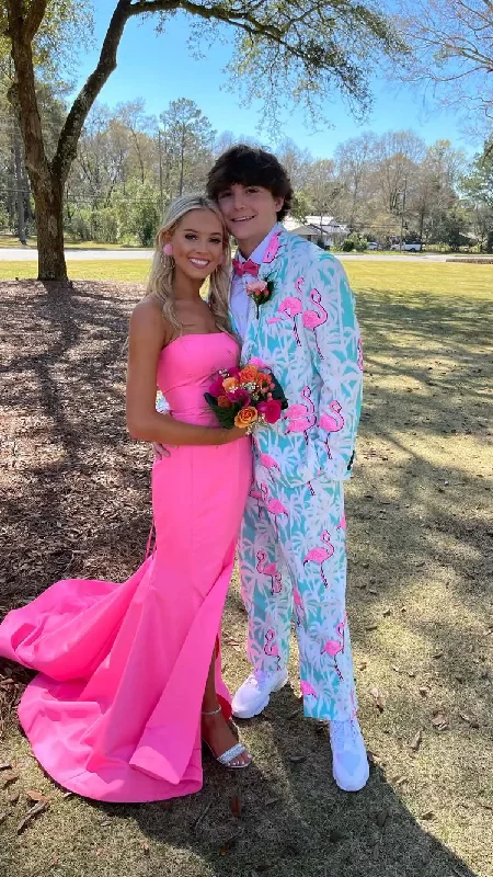 women's party dressesStrapless Pink Mermaid Prom Dress With Side Slit For Senior Girls Prom Y117 women's party dressesStrapless Pink Mermaid Prom Dress With Side Slit For Senior Girls Prom Y117