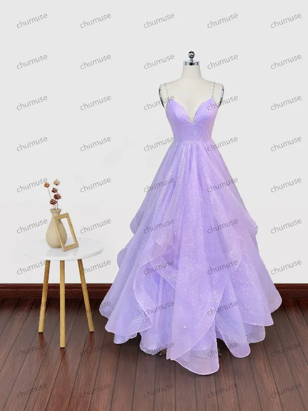 women's bell-sleeved dressesV Neck Purple Prom Gown, Purple V Neck Formal Graduation Dresses women's bell-sleeved dressesV Neck Purple Prom Gown, Purple V Neck Formal Graduation Dresses