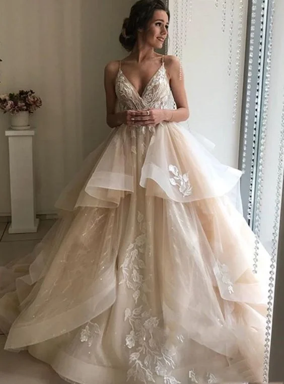 women's petite dressesChampagne Tulle Spaghetti Straps Backless Appliques Prom Dress S20562 women's petite dressesChampagne Tulle Spaghetti Straps Backless Appliques Prom Dress S20562