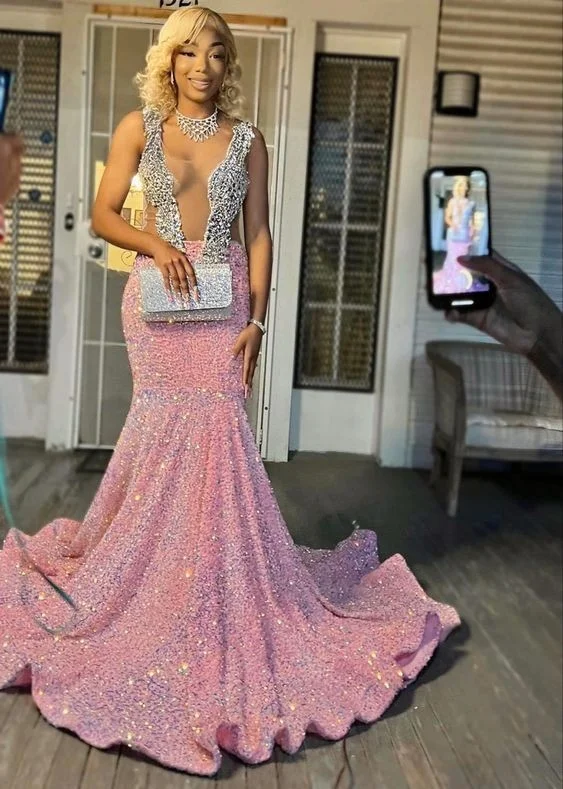Peplum Hem DressSparkling pink prom dresses, Sexy sequins mermaid pink prom pageant evening homecoming gown Peplum Hem DressSparkling pink prom dresses, Sexy sequins mermaid pink prom pageant evening homecoming gown