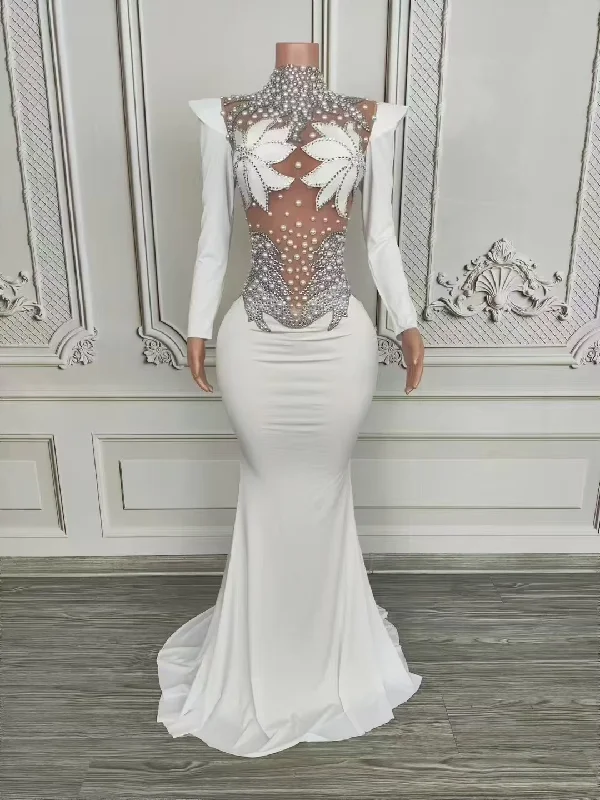 women's striped dressesSparkly Rhinestones Pearls Floor Length Dress Women Sexy Stage Mesh Evening CLub Prom Wedding Celebrate Birthday Photoshoot Wear women's striped dressesSparkly Rhinestones Pearls Floor Length Dress Women Sexy Stage Mesh Evening CLub Prom Wedding Celebrate Birthday Photoshoot Wear