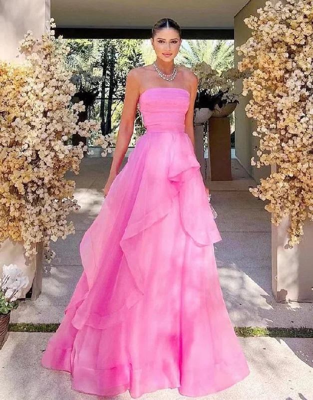 women's midi dressessimple pink prom dress modest evening dresses