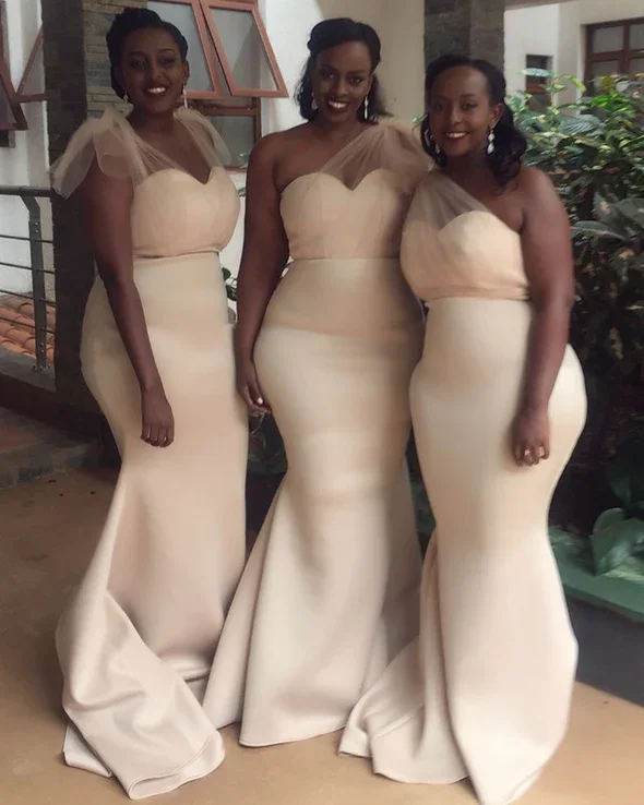 Wrap DressMermaid Satin Bridesmaid Dresses Elegant Prom Dress Y05