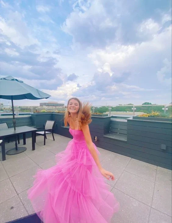 women's body-skimming dressesHot Pink Tulle Spaghetti Straps Prom Dress, Floor Length Tulle Formal Dress Y144 women's body-skimming dressesHot Pink Tulle Spaghetti Straps Prom Dress, Floor Length Tulle Formal Dress Y144