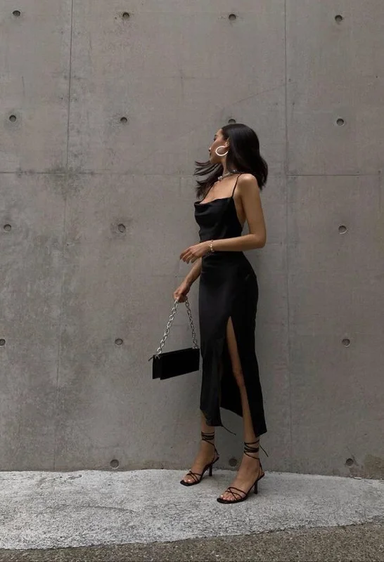 women's retro dressesSpaghetti Straps Black Simple Prom Dress Cross Back Sexy Prom Dress Y106 women's retro dressesSpaghetti Straps Black Simple Prom Dress Cross Back Sexy Prom Dress Y106