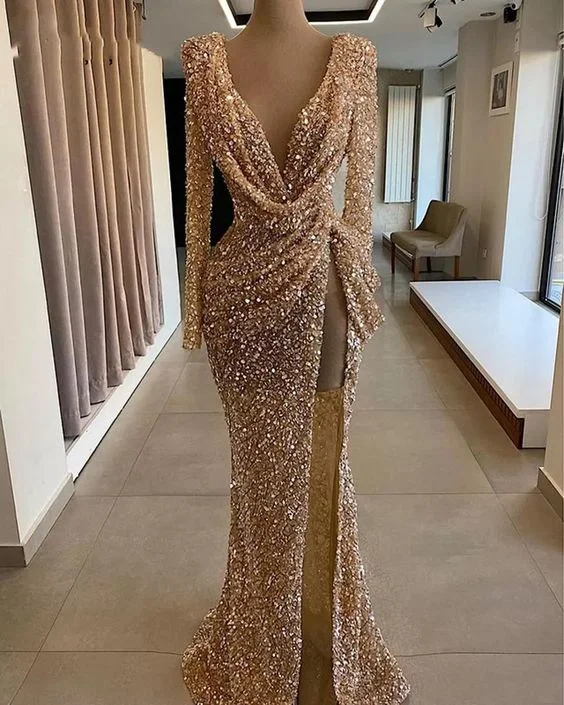 women's empire waist dressesSparkly Prom Dresses, Deep V Neck Prom Dresses, Long Sleeve Prom Dresses, Arabic Prom Dresses, Side Slit Prom Dresses Y194 women's empire waist dressesSparkly Prom Dresses, Deep V Neck Prom Dresses, Long Sleeve Prom Dresses, Arabic Prom Dresses, Side Slit Prom Dresses Y194