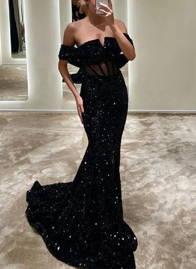 Ribbon DressSparkly Sequined Sexy Sweetheart Prom Dresses