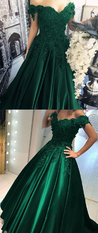 women's ethical fashion dressesSatin Prom Dress Hunter Green Off Shoulders Ball Gown Prom Gown with Lace Appliques S17661 women's ethical fashion dressesSatin Prom Dress Hunter Green Off Shoulders Ball Gown Prom Gown with Lace Appliques S17661