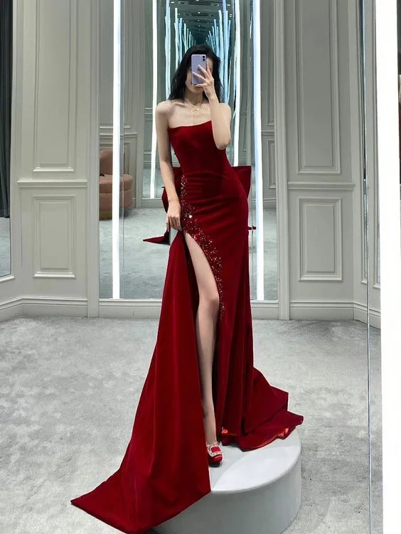 Animal Print DressSexy Mermaid Prom Dress With Hight Split Y318