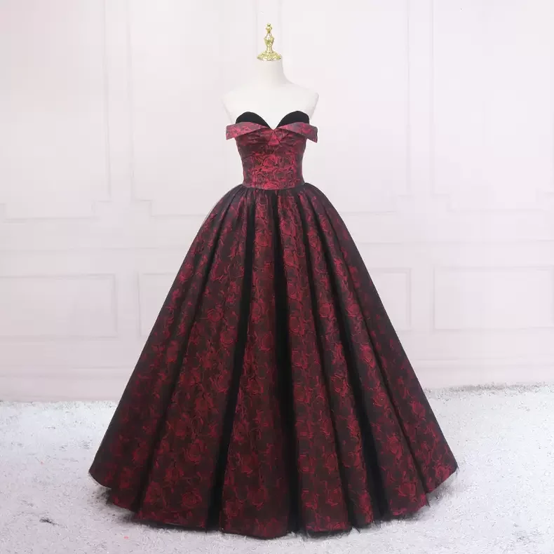 Peter Pan Collar Dressvintage rose prom dress sweetheart prom dress s13