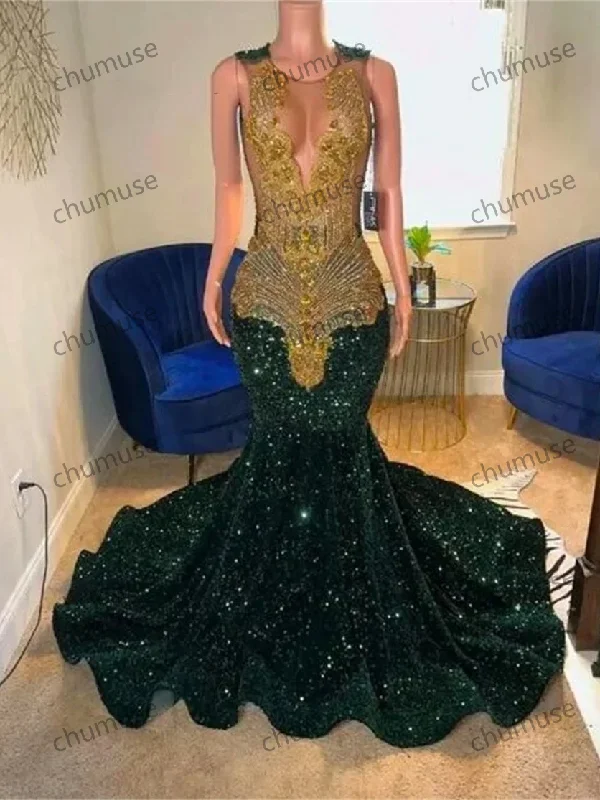 women's minimalist dressesGreen Sequin Gold Crystal Beaded Mermaid Prom Dresses Sexy Sheer Mesh women's minimalist dressesGreen Sequin Gold Crystal Beaded Mermaid Prom Dresses Sexy Sheer Mesh
