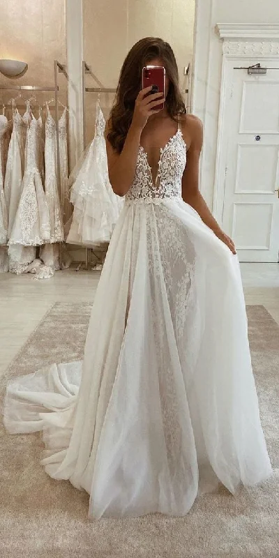 women's plus-size dressesSpaghetti Straps Boho Lace Prom Dress S20586