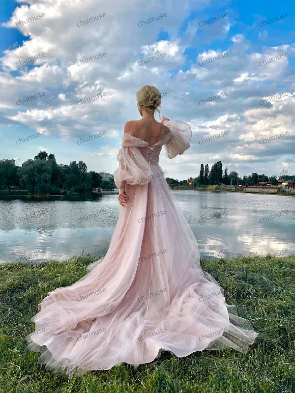 women's spaghetti strap dressesSoft pink event dress,Puffy tulle dress with long train,Dresses with puff sleeves,Wedding Dress,Prom Dress,Pink dress for photo,corset dress women's spaghetti strap dressesSoft pink event dress,Puffy tulle dress with long train,Dresses with puff sleeves,Wedding Dress,Prom Dress,Pink dress for photo,corset dress