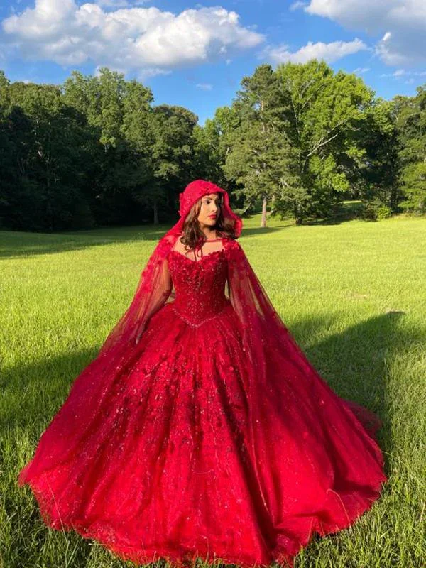 Petite DressElegant Long Prom Dresses Red Ball Dresses