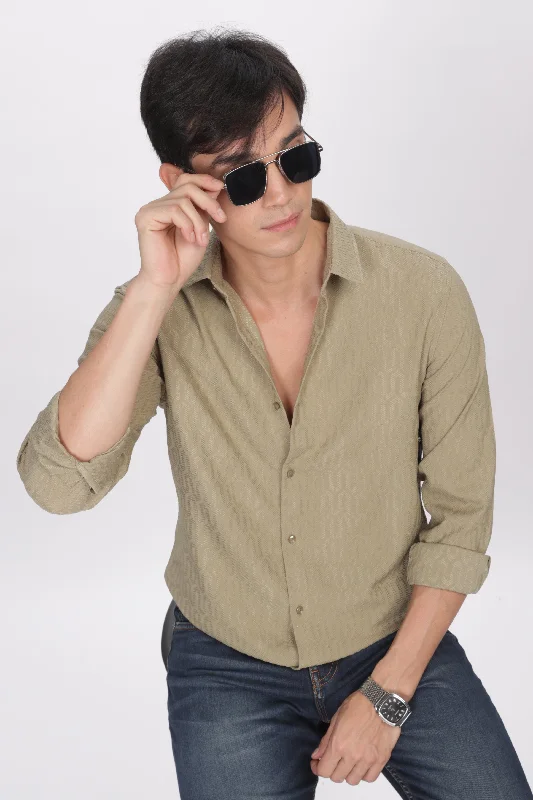 Men's Geometric Print Shirts for a Modern TwistSandal - Modern Fit Textured Shirt