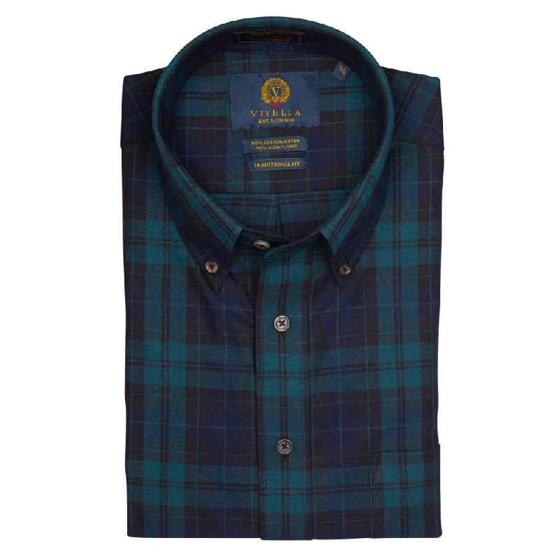 Men's Hawaiian Print Shirts for Luau PartiesNavy and Green Plaid Cotton and Wool Blend Button-Down Shirt by Viyella Men's Hawaiian Print Shirts for Luau PartiesNavy and Green Plaid Cotton and Wool Blend Button-Down Shirt by Viyella