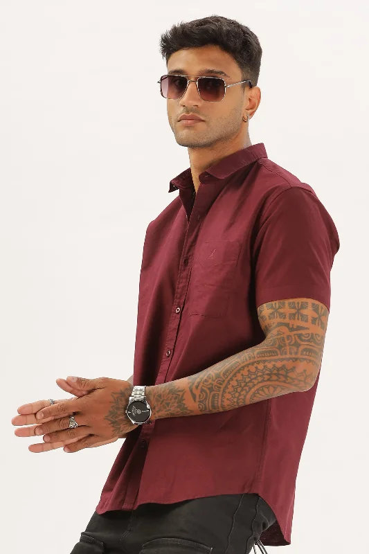Men's Camouflage Shirts for an Outdoor AppealMagenta Marron Half Sleeve Regular Fit Shirt Men's Camouflage Shirts for an Outdoor AppealMagenta Marron Half Sleeve Regular Fit Shirt