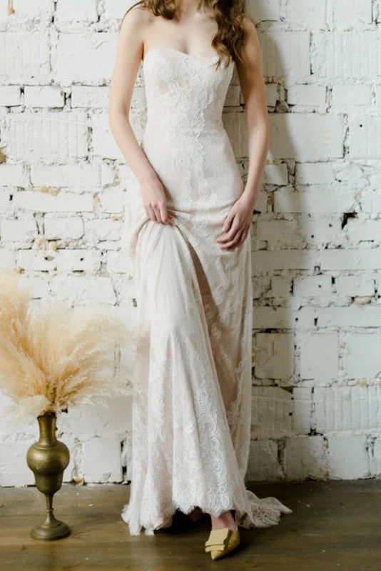 Body-Hugging DressSweetheart Long Elegant Lace Beach Wedding Dress Bridal Gowns Y0079