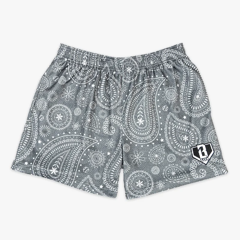Comfort-Oriented Men's Lounge ShortsPaisley Shorts - Gray