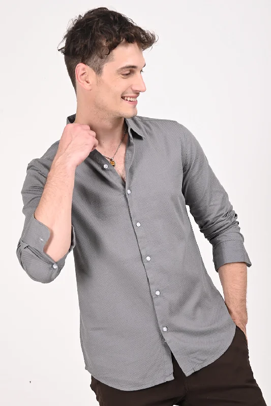Men's Tailored Shirts for a Sharp AppearanceGray Urban Grid Shirt