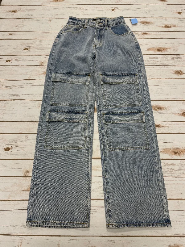 Men's Skinny JeansJeans Wide Leg By Pretty Little Thing In Blue Denim, Size: 0