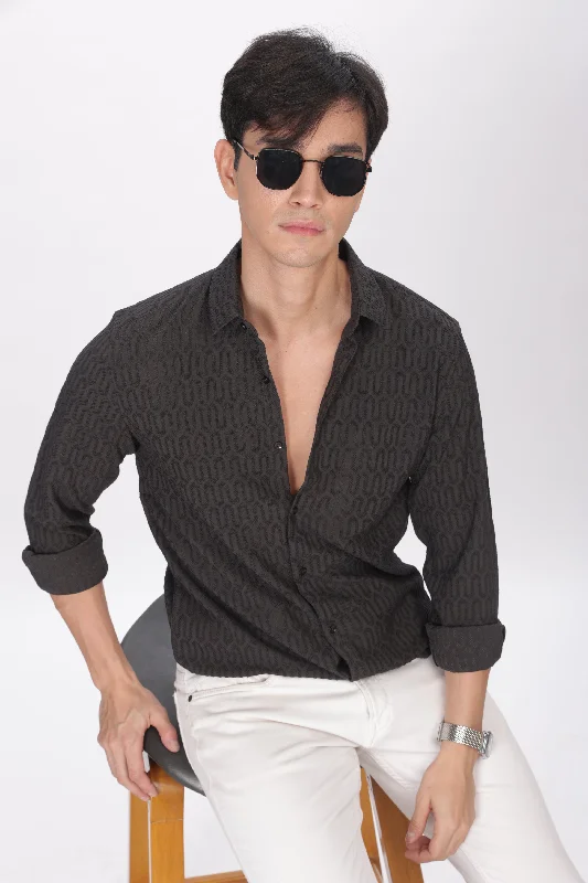 Men's Pocket T-Shirts for Added FunctionalityAsh - Modern Fit Textured Shirt