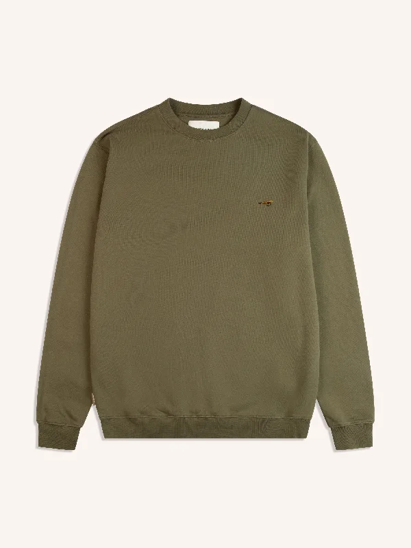 Stobhall Sweatshirt In Olive Cotton Fleeceback