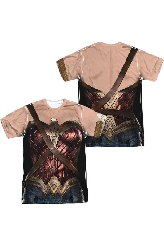 Justice League Movie Wonder Woman Uniform (Front/Back Print) Short Sleeve Adult Poly Crew Tee / T-Shirt