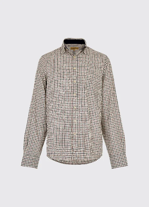 Lightweight Men's Poplin ShirtsConnell Tattersall Check Shirt - Ox Blood