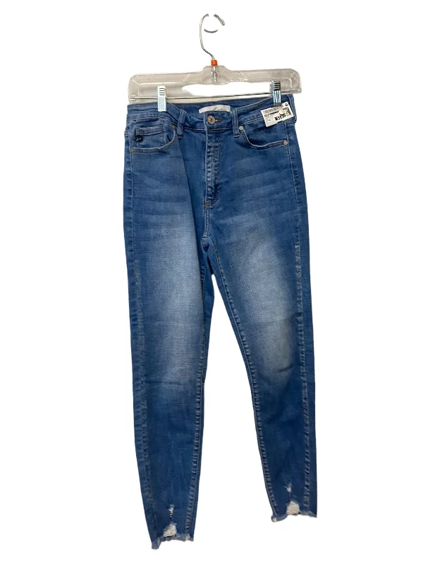 Leather Patch Men's JeansBlue Denim Jeans Skinny Kancan, Size 9