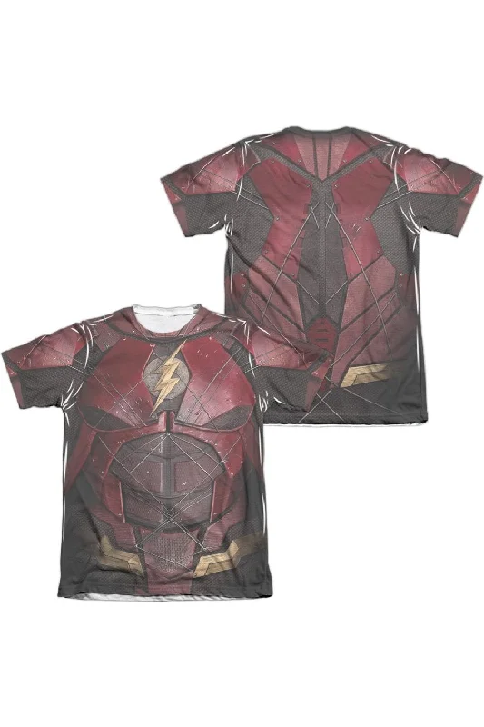 Justice League Movie Flash Uniform (Front/Back Print) Adult Poly/Cotton Short Sleeve Tee / T-Shirt