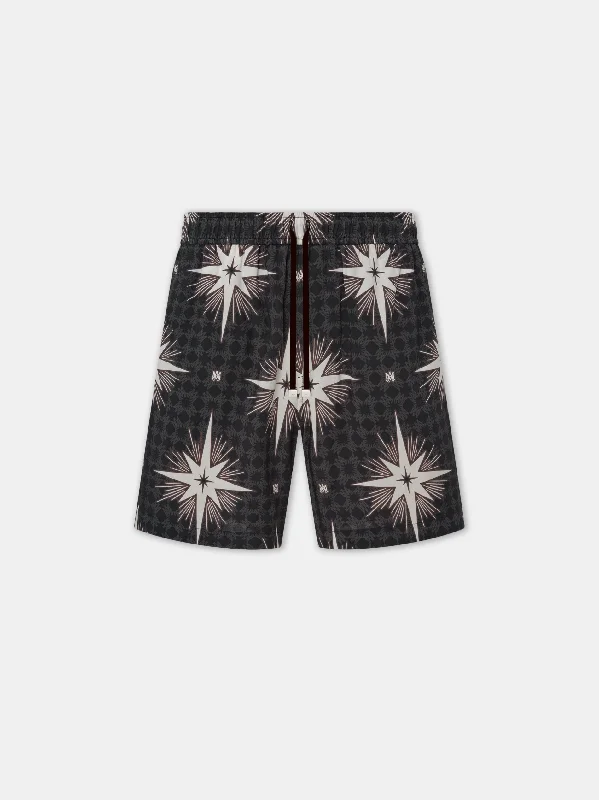 Men's Water-Resistant Swim ShortsSTARBURST SHORT - Black