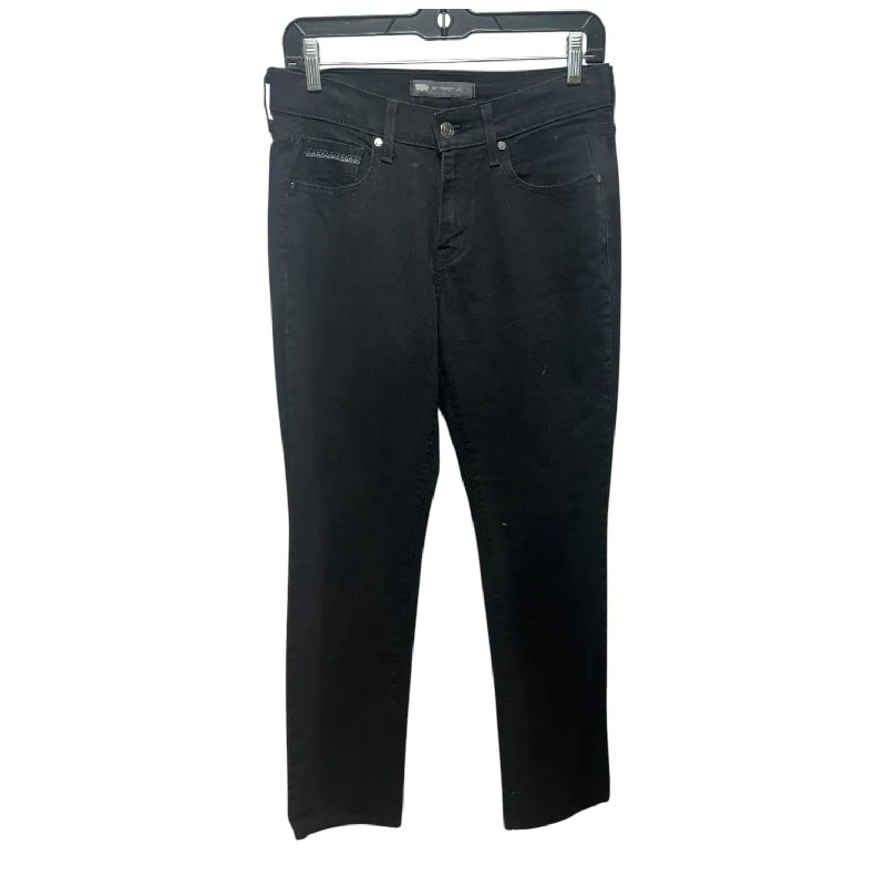 Casual Men's JeansJeans Straight By Levis In Black Denim, Size: 6