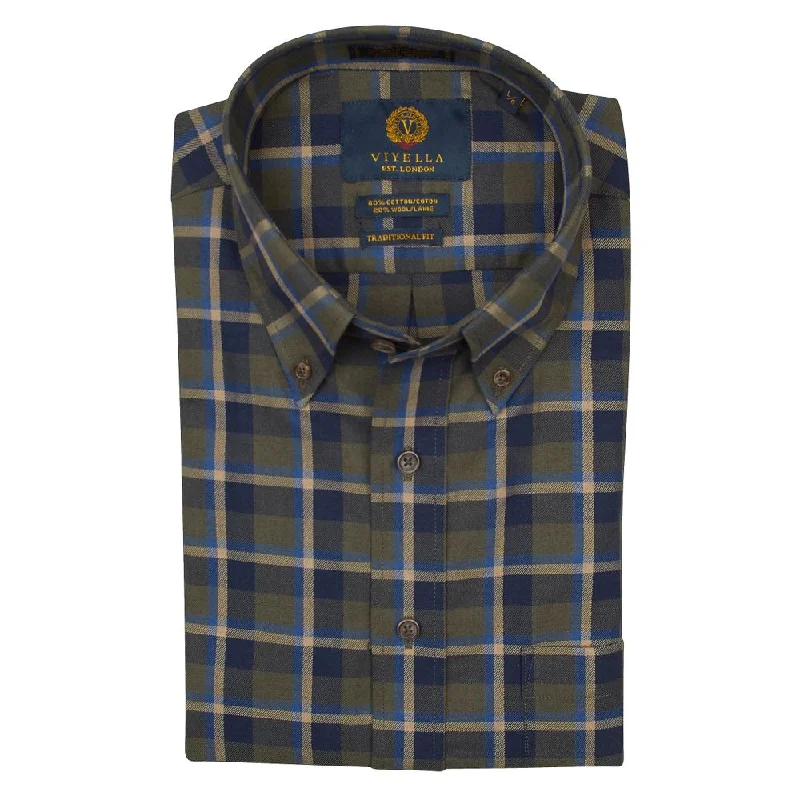 Men's Graphic Print T-Shirts for a Statement LookOlive, Blue, and Beige Plaid Cotton and Wool Blend Button-Down Shirt by Viyella Men's Graphic Print T-Shirts for a Statement LookOlive, Blue, and Beige Plaid Cotton and Wool Blend Button-Down Shirt by Viyella
