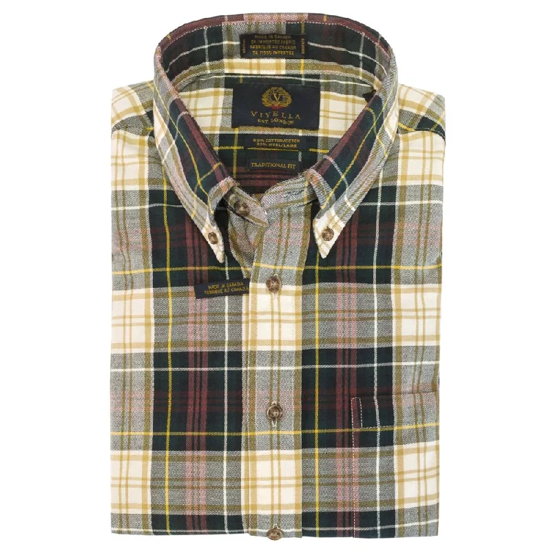 Men's Thermal Shirts for Winter WarmthWeathered Campbell Tartan Cotton and Wool Blend Button-Down Shirt (Tailored Fit) by Viyella Men's Thermal Shirts for Winter WarmthWeathered Campbell Tartan Cotton and Wool Blend Button-Down Shirt (Tailored Fit) by Viyella