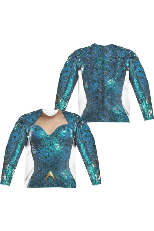 Aquaman Movie Mera Uniform (Front/Back Print) Long Sleeve Adult Poly Crew Tee / T-Shirt