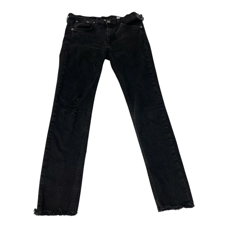 Baggy Men's JeansJeans Skinny By Rag & Bones Jeans In Black Denim, Size: 8