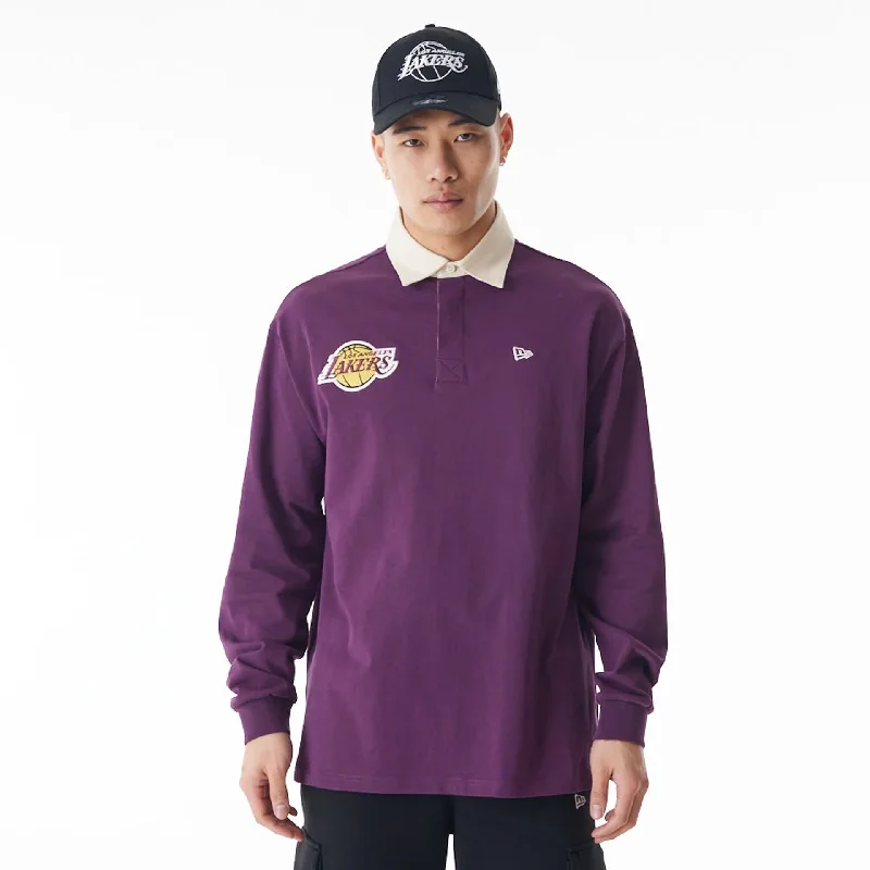 Men's Color-Blocking Shirts for a Statement LookLA Lakers NBA Lifestyle Dark Purple Rugby Shirt Men's Color-Blocking Shirts for a Statement LookLA Lakers NBA Lifestyle Dark Purple Rugby Shirt