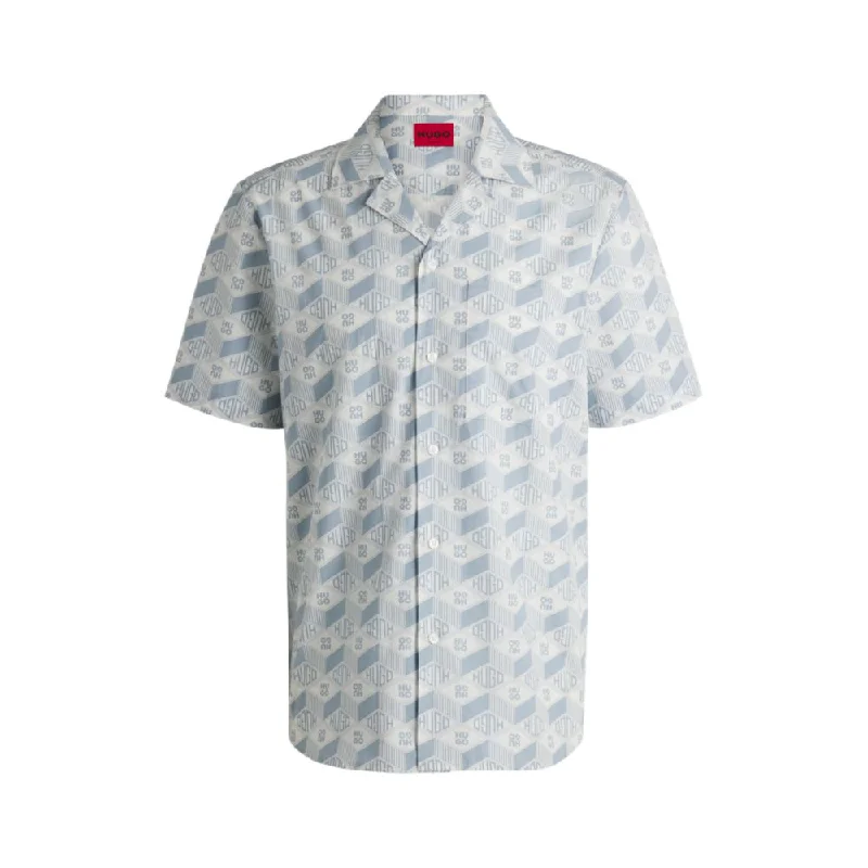 Classic Men's Dress ShirtsRelaxed-fit shirt in cotton with geometric-logo print