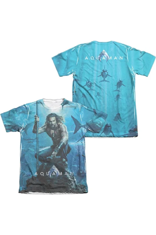 Aquaman Movie Poster (Front/Back Print) Adult Poly/Cotton Short Sleeve Tee / T-Shirt