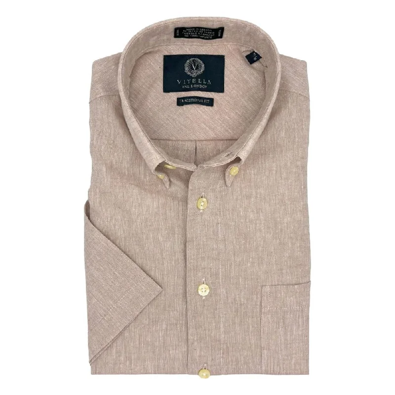 Stylish Men's Graphic T-ShirtsLinen and Cotton Short Sleeve Sport Shirt in Beige by Viyella Stylish Men's Graphic T-ShirtsLinen and Cotton Short Sleeve Sport Shirt in Beige by Viyella