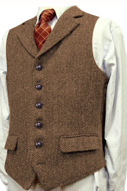 Wedding DressHerringbone Man's Vest Wedding Groom Best Business Slim Vest