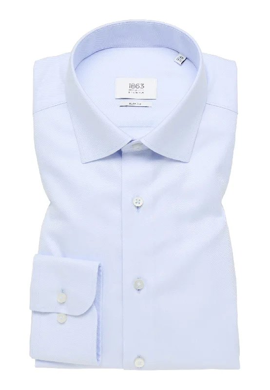 Men's Custom-Fit Shirts for a Personalized Look'Royal Twill' In Sky Blue - Slim Fit - Two Ply Cotton Twill Dress Shirt with Kent Collar by Eterna 1863 Men's Custom-Fit Shirts for a Personalized Look'Royal Twill' In Sky Blue - Slim Fit - Two Ply Cotton Twill Dress Shirt with Kent Collar by Eterna 1863