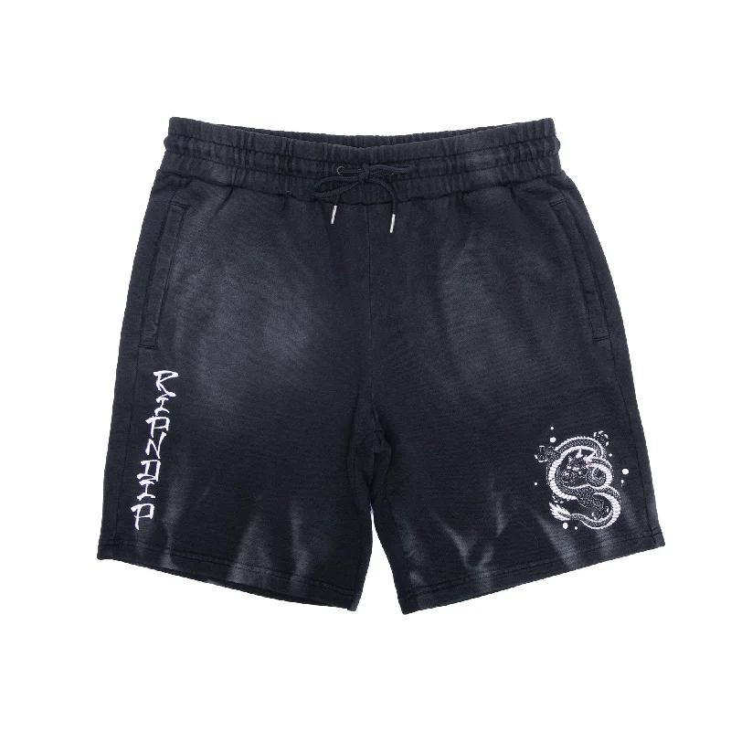 Men's Elastic-Waisted Loungewear ShortsMystic Jerm Sweatshorts (Black Faded Wash)