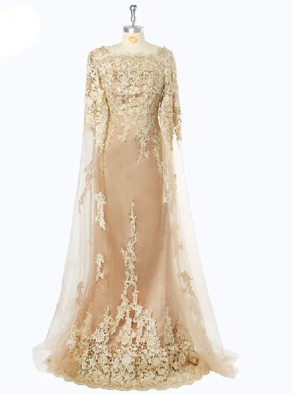 Nursing DressChampagne Tulle Lace Cowl Mother of the Bride Dresses for Weddings