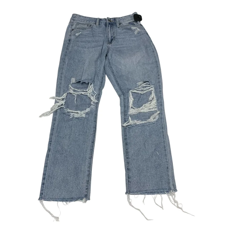Yoked Back Men's JeansJeans Straight By JustUSA In Blue Denim, Size: 4
