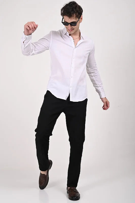 Men's Button-Down Collar Shirts for Staying PolishedWhite Urban Grid Shirt