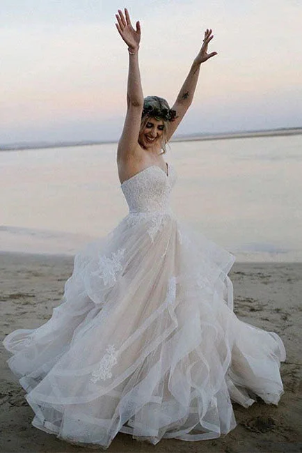 Chic DressPuffy Sweetheart Long Wedding Dresses Hot Long Prom Dresses N2680