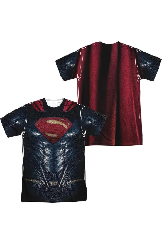 Justice League Movie Superman Uniform (Front/Back Print) Short Sleeve Adult Poly Crew Tee / T-Shirt